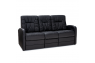 Qualitex De Leon RV Double Recliner Sofa, Ultimate Leather, Power Recline, Midnight Black