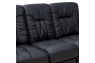 Qualitex De Leon RV Double Recliner Sofa, Ultimate Leather, Power Recline, Midnight Black