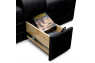 Qualitex De Leon RV Loveseat w/ Storage Console, Ultimate Leather, Manual Recline, Midnight Black
