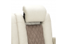 Qualitex Monument RV Double Recliner Sofa, Ultimate Leather, Power Recline, Macadamia & Desert Taupe