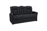 Qualitex Monument RV Double Recliner Sofa, Ultimate Leather, Power Recline, Midnight Black