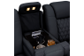 Qualitex Monument RV Double Recliner Sofa, Ultimate Leather, Power Recline, Midnight Black