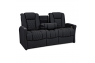 Qualitex Monument RV Double Recliner Sofa, Ultimate Leather, Power Recline, Midnight Black