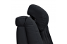 Qualitex Monument RV Double Recliner Sofa, Ultimate Leather, Power Recline, Midnight Black