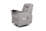 Qualitex Monument RV Swivel Recliner, Ultimate Leather, Powered Headrest, Power Recline, Cloud Gray
