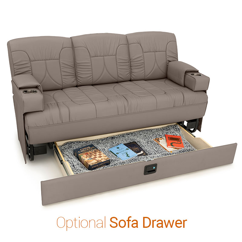 Qualitex De Leon Console SL RV Sofa Bed, Ultimate Leather | Shop4Seats