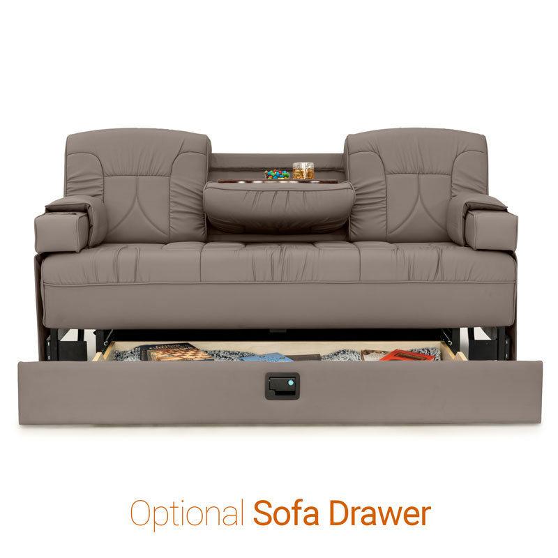 Qualitex De Leon Console SL RV Sofa Bed, Ultimate Leather | Shop4Seats